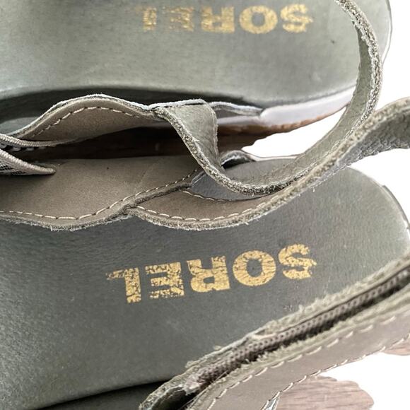 Sorel Out N About Plus Walking Leather Sage Green Sandals size 9.5 - Picture 8 of 11